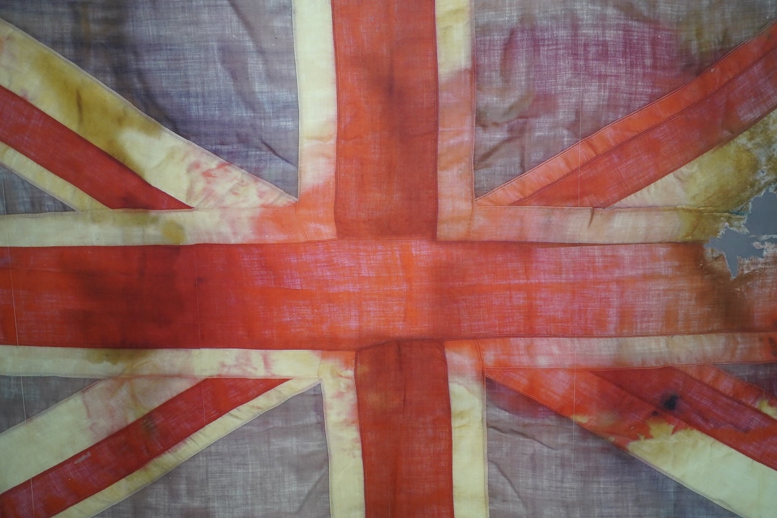 Vivienne Westwood, print on panel, Replica of HMS Victory Union flag, 150 x 270cm. Condition - good